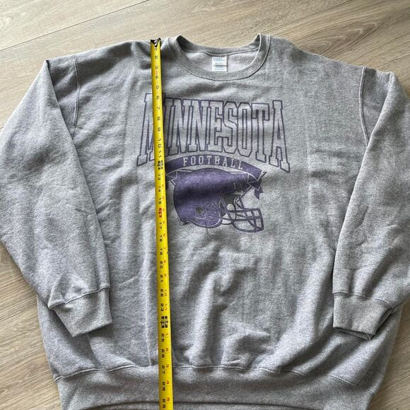 Vintage Minnesota Vikings Football Crewneck Sweatshirt Unisex 2XL Gray & Purple - Picture 5 of 6